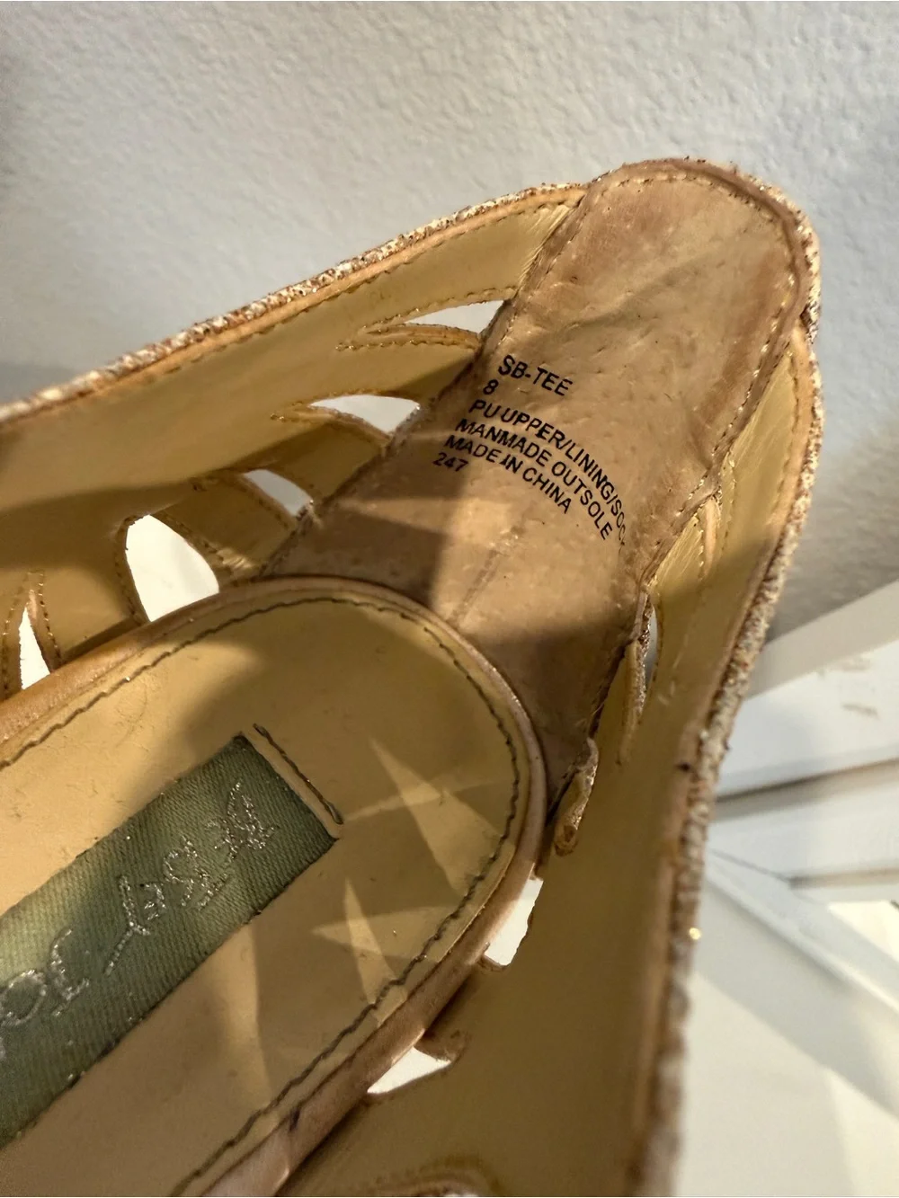 Betsey Johnson Rose Gold Glitter Strappy Heels